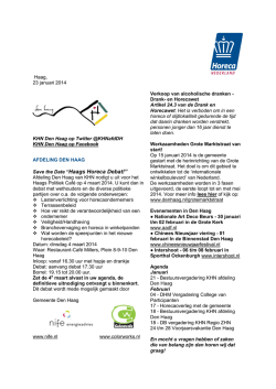 Januari 2014 - Koninklijke Horeca Nederland afdeling Den Haag