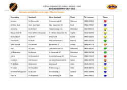 JEUGDLEIDERSMAP 2014-2015 Adressen voetbalclubs in de