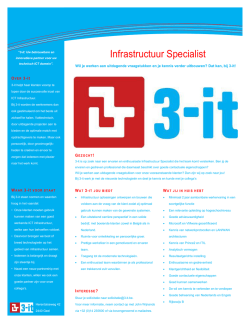 Vacature Infrastructuur Specialist (senior) - 3-it