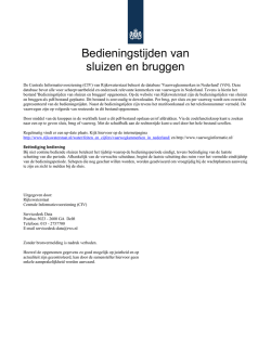 Bedieningstijden van sluizen en bruggen