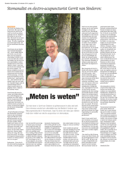 Gerrit van Sinderen: "Meten is weten"
