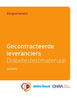 Gecontracteerde leveranciers Diabetestestmateriaal juli 2014