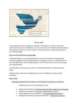 E&eacute;n uur vrede. Vanuit de gedachte dat de verkrijging, de - okk-ehv