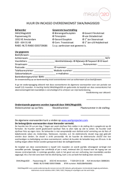 HUUR EN INCASSO OVEREENKOMST SWA/MAGIS020