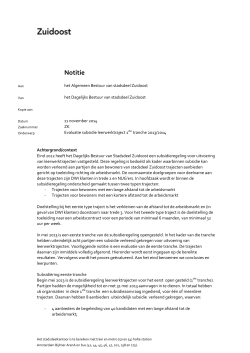 1. Evaluatie en vaststellingen leerwerktrajecten 1e tranche 2013
