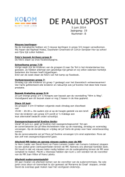 pauluspost juni 2014 - Kolom-SBO-Zuid