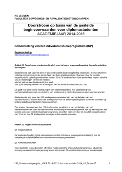 het reglement i.v.m. de doorstromingsregels - FaBeR