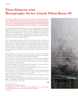 Titus Simoens wint Monography Series Award Nikon