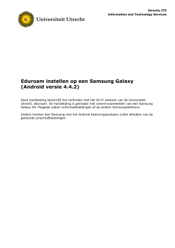 NL_Eduroam instellen op de Samsung Galaxy (Android 4.2.2).