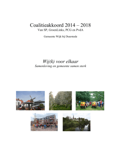 Coalitieakkoord 2014-2018 - Gemeente Wijk bij Duurstede
