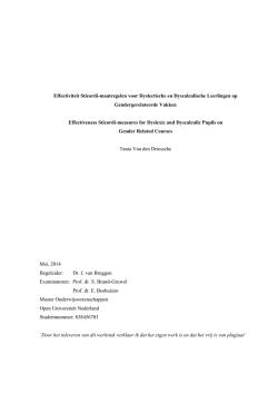 Effectiviteit Sticordi-maatregelen voor Dyslectische en