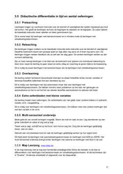 3.5 Didactische differentiatie in tijd en aantal