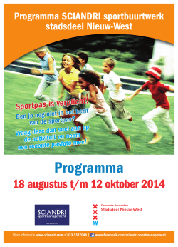 Programma Sportbuurtwerk Nieuw-West