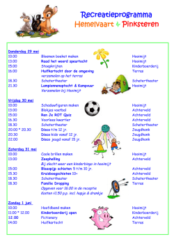 Download recreatieprogramma Hemelvaart/Pinksteren 2014