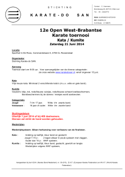 12e Open West-Brabantse Karate toernooi Kata - Karate