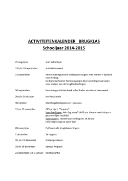 DOL Activiteitenkalender brugklas 2014 2015