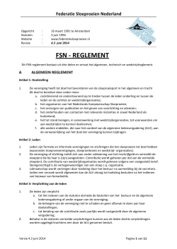 FSN Reglement 2014 - Federatie Sloeproeien Nederland