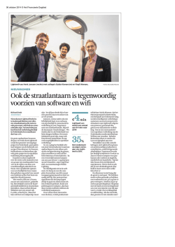 Ook de straatlantaarn is tegenwoordig voorzien van software en wifi