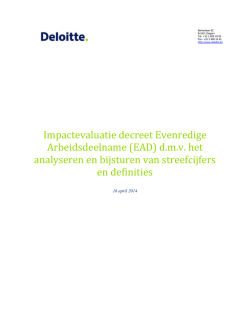 Impactevaluatie decreet Evenredige Arbeidsdeelname (EAD) d.m.v.