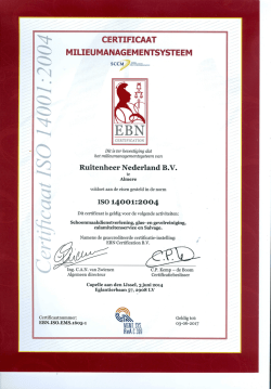 certificaat milieumanagement ISO 14001:2004