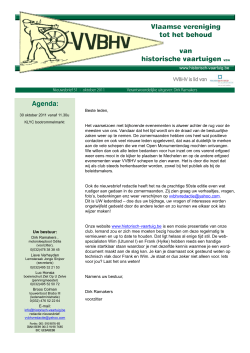 Agenda - Vlaamse Vereniging tot Behoud van Historische Vaartuigen