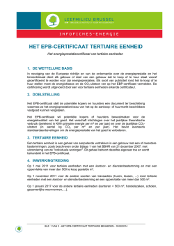 Het EPB certificaat voor tertiaire eenheden