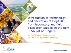 Introduction to terminology and derivation of DegT50 from
