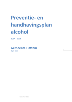 Preventie- en handhavingsplan alcohol 2014-2015