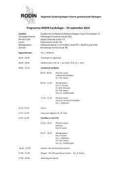 Programma RODIN Cardiologie – 24 september 2014