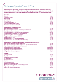 Tarieven SportsClinic 2014