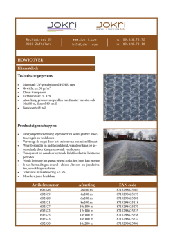 HOWICOVER Artikelnummer Afmeting EAN code Technische