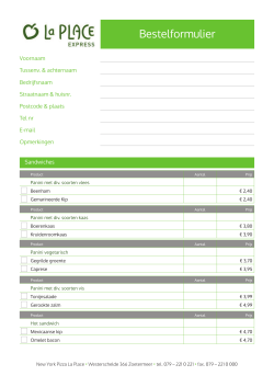 Bestelformulier - newyorkpizzalaplace.nl