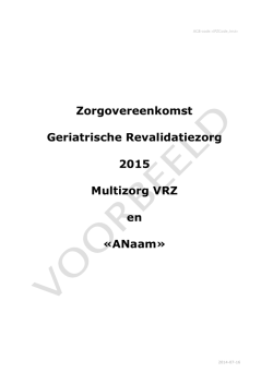 Zorgovereenkomst Zorgverzekeraar