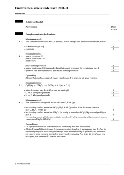Eindexamen scheikunde havo 2001-II