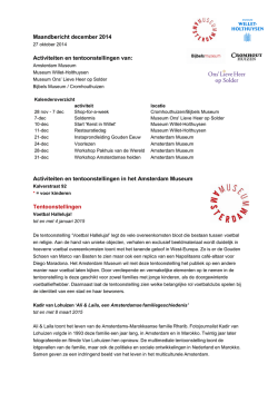Maandbericht december 2014 Activiteiten en