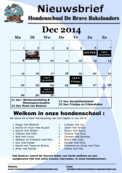 Dec 2014 - Hondenschool De Brave Bakelanders