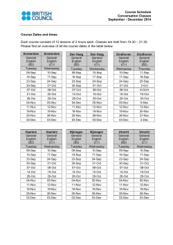 Course Schedule Conversation Classes September