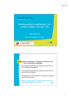 Metalinguistische taaltherapie voor oudere