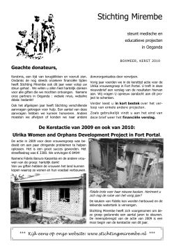 kerstbrief 2010 - Stichting Mirembe