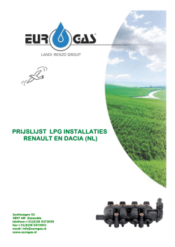 PRIJSLIJST LPG INSTALLATIES RENAULT EN DACIA (NL)
