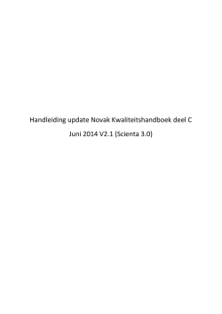 Handleiding update Novak Kwaliteitshandboek deel - 2