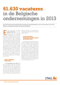 61.630 vacatures in de Belgische ondernemingen in 2013