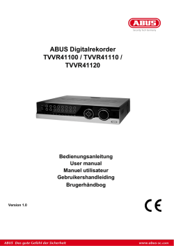 ABUS Digitalrekorder TVVR41100 / TVVR41110 / TVVR41120