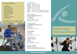 Folder Medische Training - Maatschap Fysiotherapie Bolsward