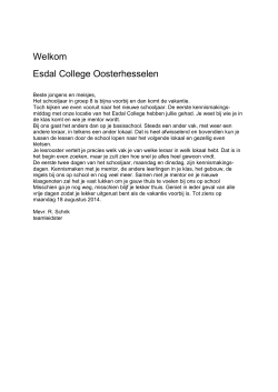 Welkom Esdal College Oosterhesselen
