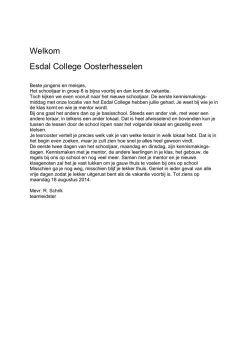 Welkom Esdal College Oosterhesselen