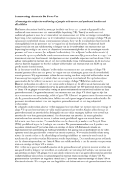 Samenvatting dissertatie Dr. Pieter Vos Measuring the