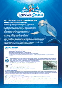 Het dolfinarium van Boudewijn Seapark: m&eacute;&eacute;r dan alleen maar