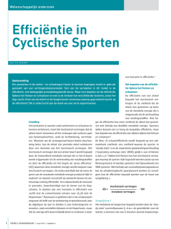 Effici&euml;ntie in Cyclische Sporten