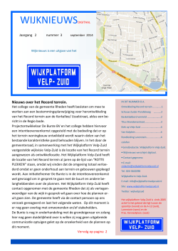 Wijknieuws nr.3 september 2014 - Wijkplatform Velp-Zuid